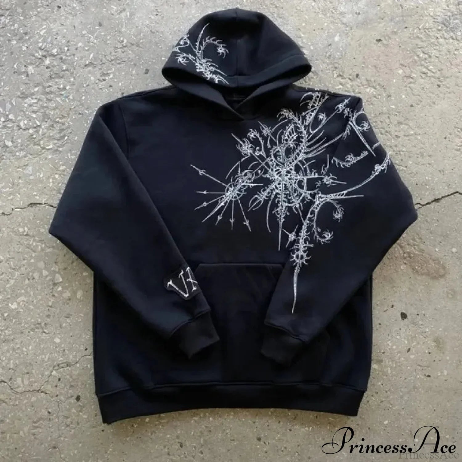 Dark Pattern Print Informal Hoodie