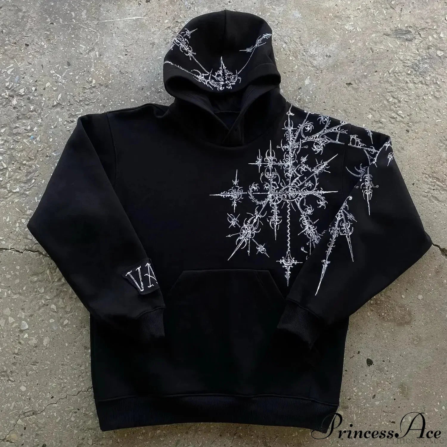 Dark Pattern Print Informal Hoodie black / S