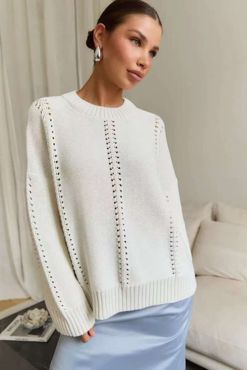 Casual Lace Knit Pullover Sweater