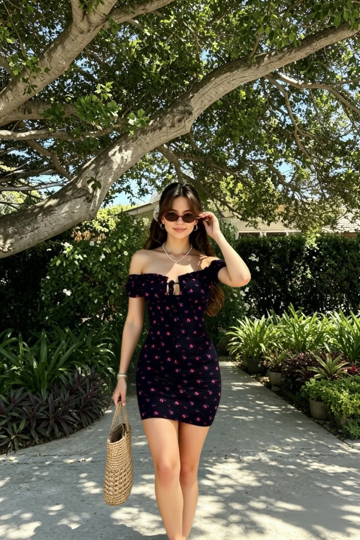 Off-the-Shoulder Floral Dress