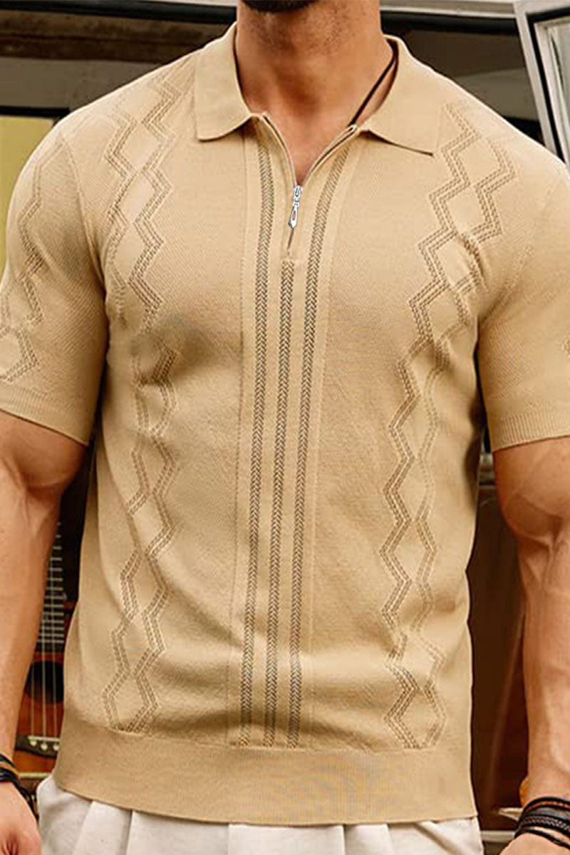 Uniqshe Summer Men's Business Casual Polo Cardigan