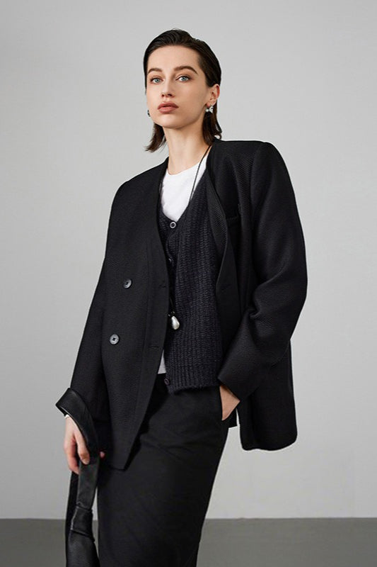 Wool Double Breasted Blazer 2