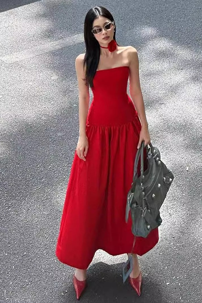 Floral Ruched Waist Party Dress - Fashionpara