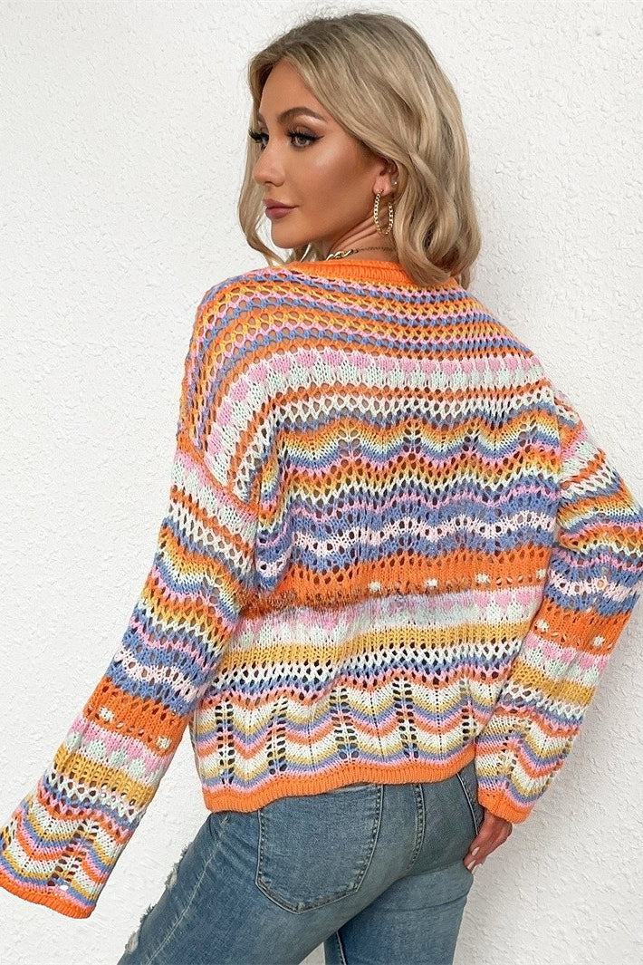 Casual Colorblock Knit Sweater