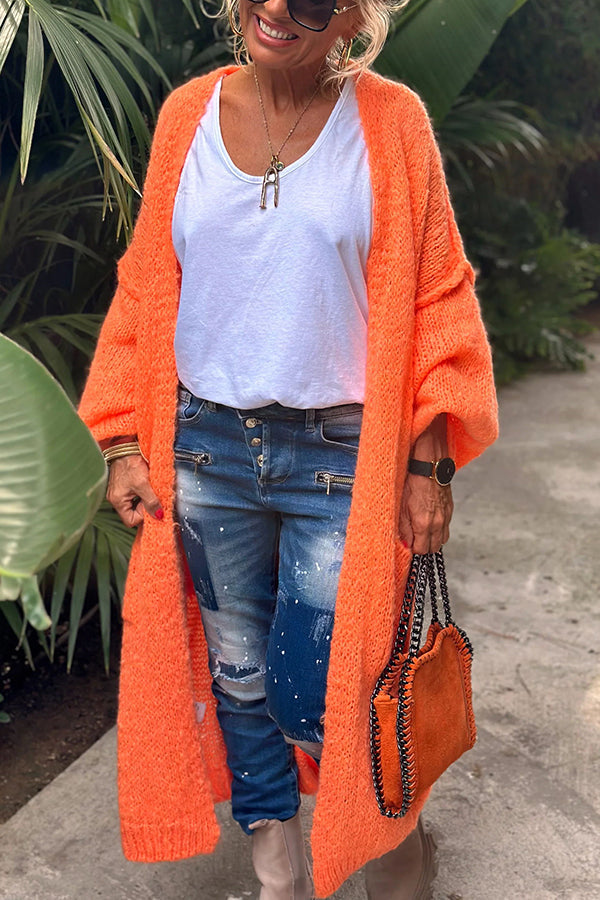 Calling for Love Back Oversized Midi Cardigan with Pockets