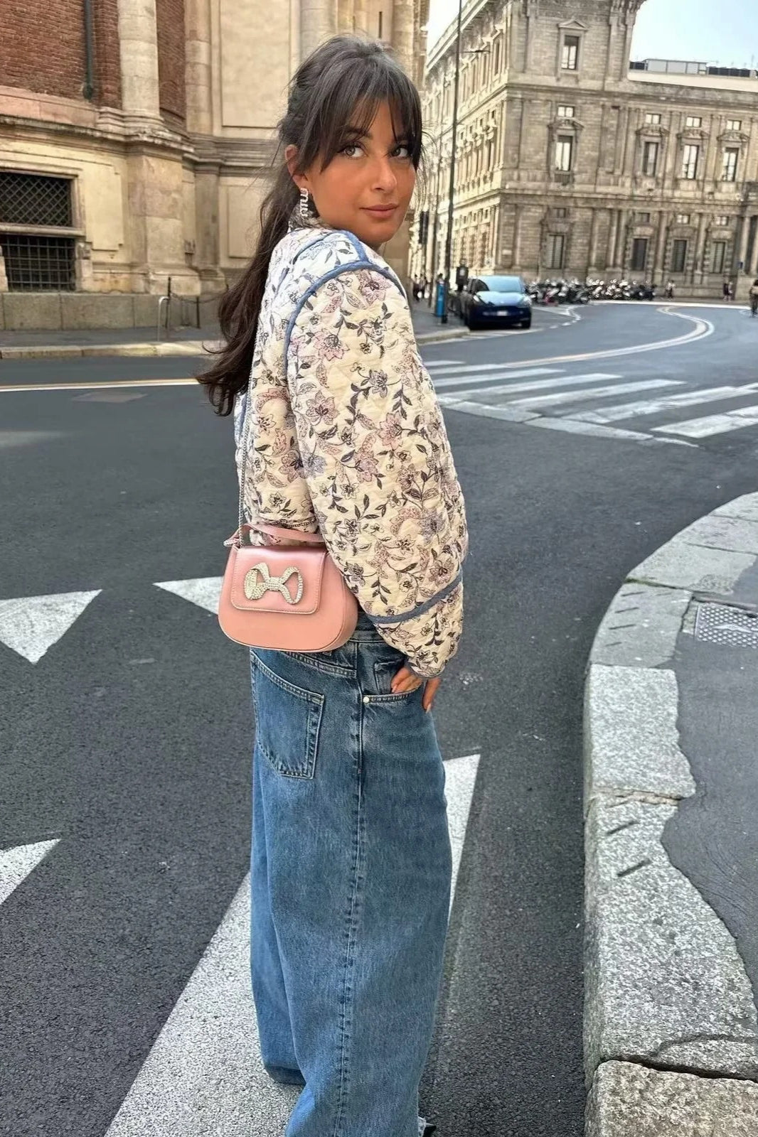 Floral Reversible Thick Padded Coat for All-Season Comfort