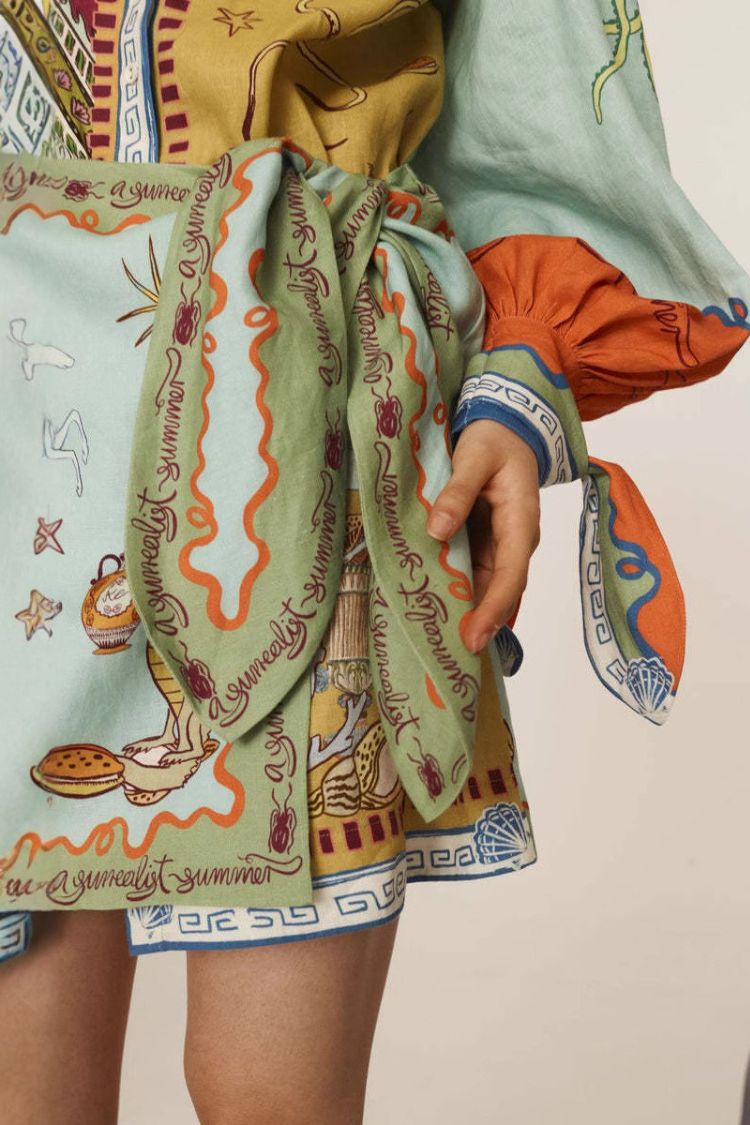 Casual Linen Shirt Collar Cardigan Two-Piece Set - Fashionpara