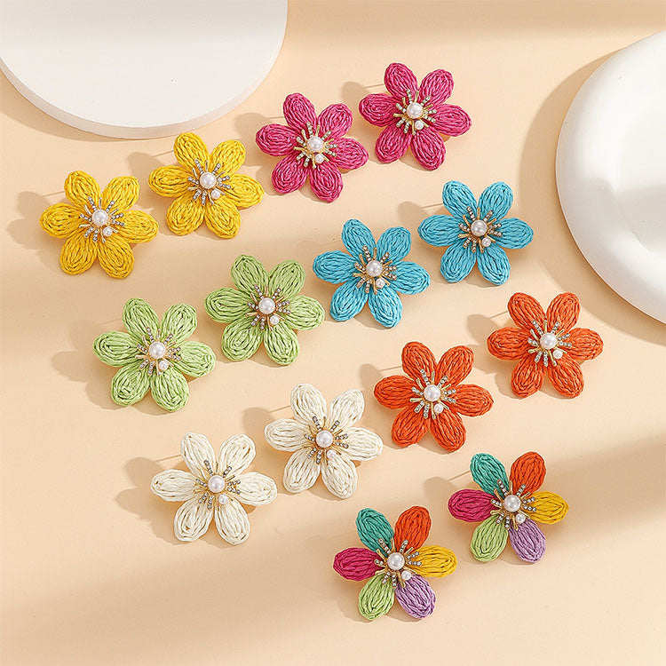 Diamond 3D Flower Earrings