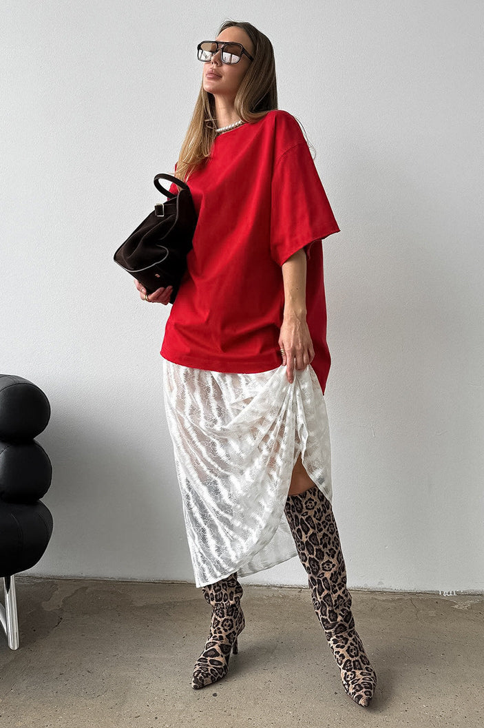 Vintage Lace Hollow Midi Skirt