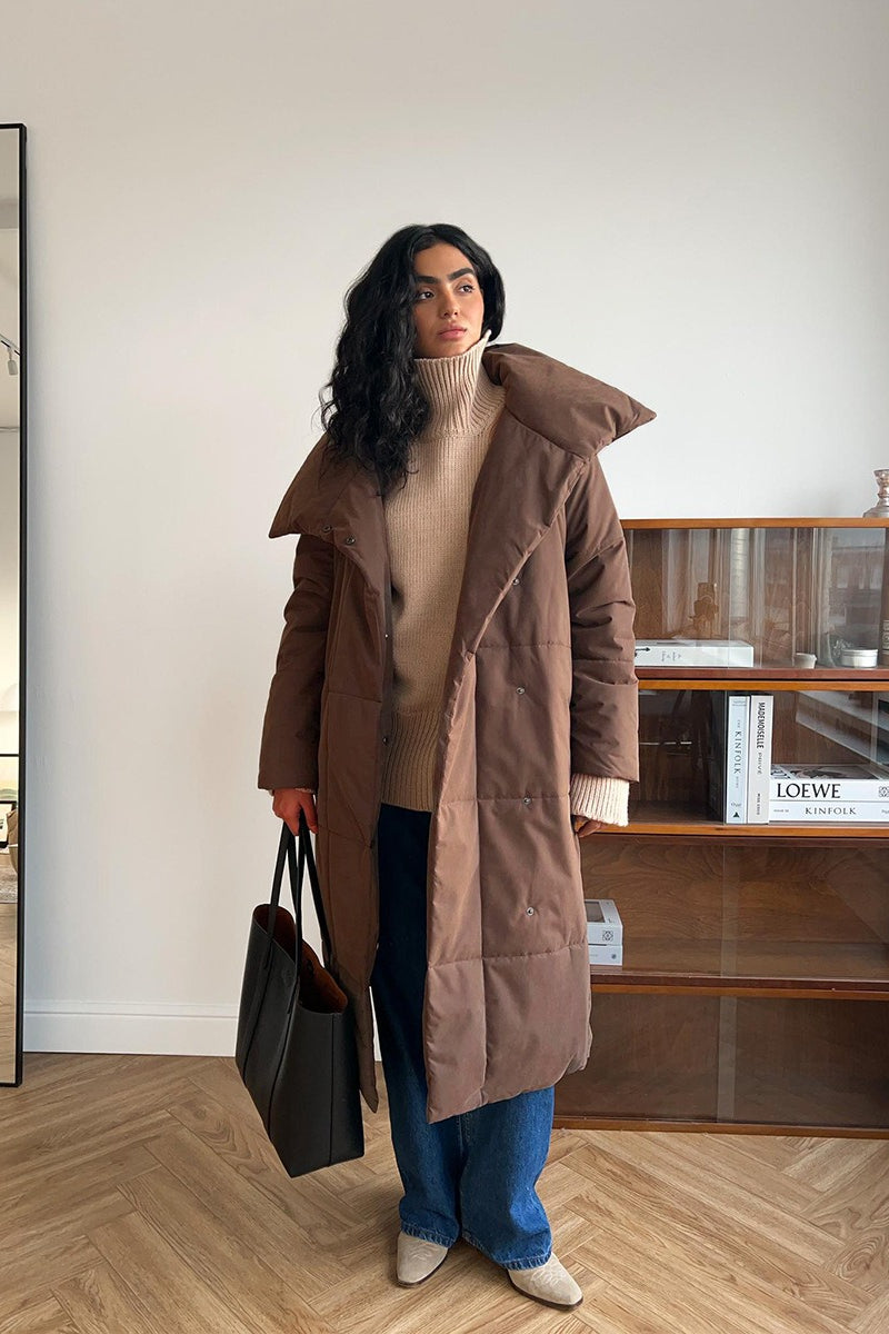 Long Stand Collar Puffer Jacket