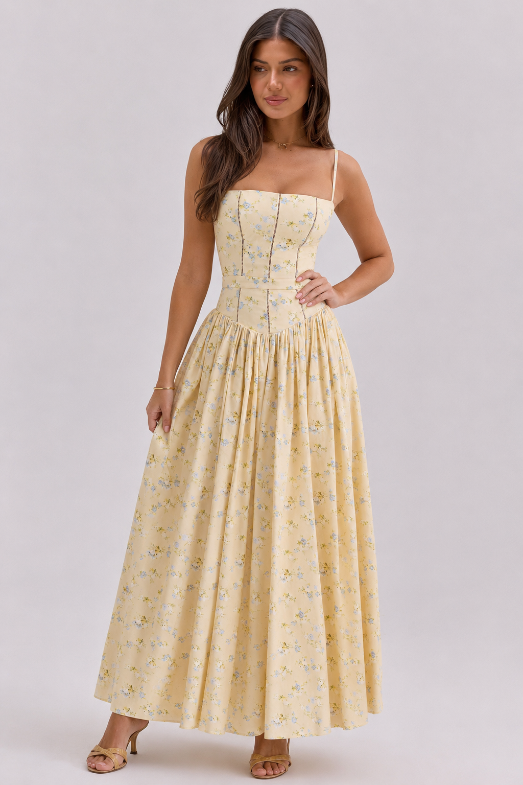 Chiffon High Neck Bubble Hem Tiered Mini Dress
