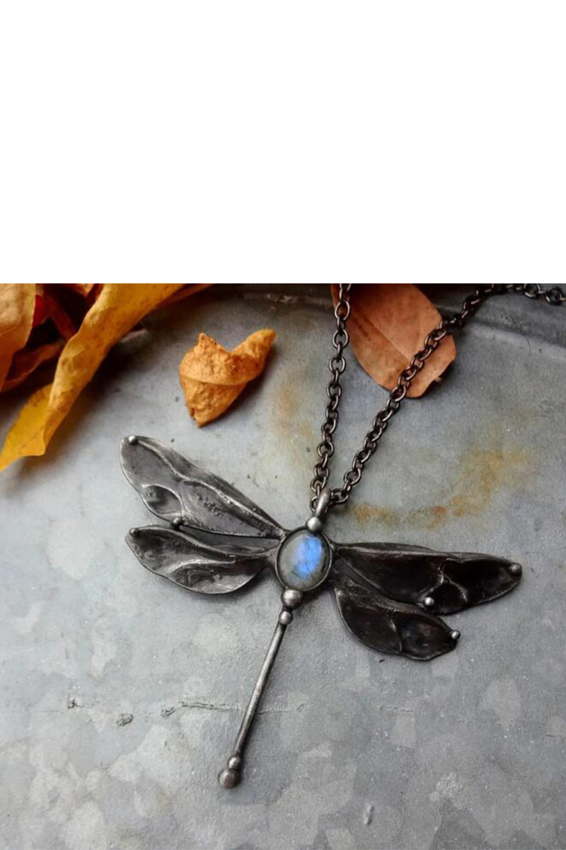 Vintage Dragonfly Pendant Necklace - Fashionpara