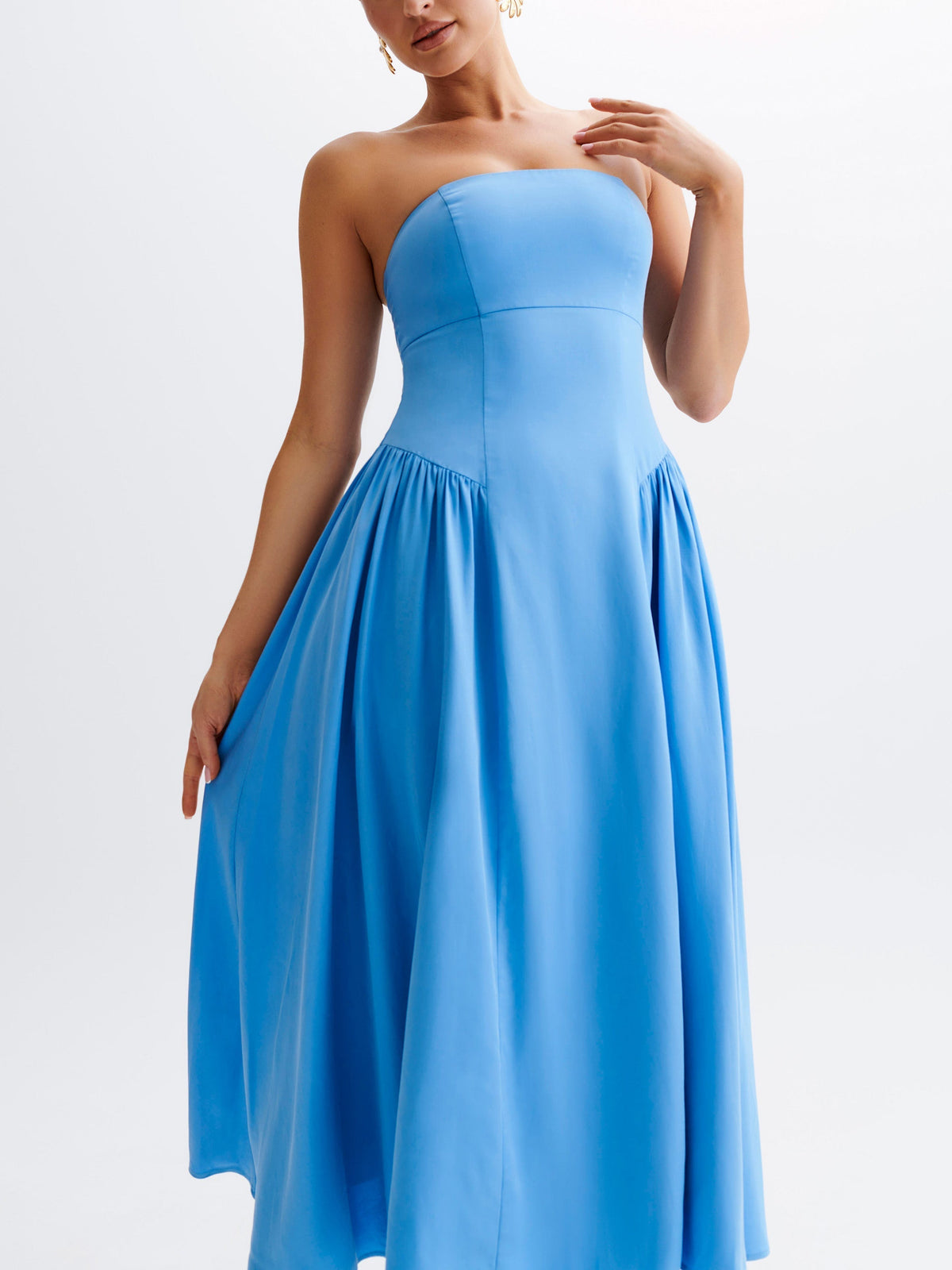 Tube Top Pleated Midi Dress 4