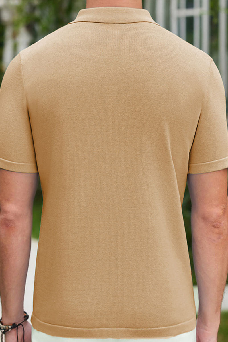 Uniqshe Summer Men's Business Casual Polo Cardigan