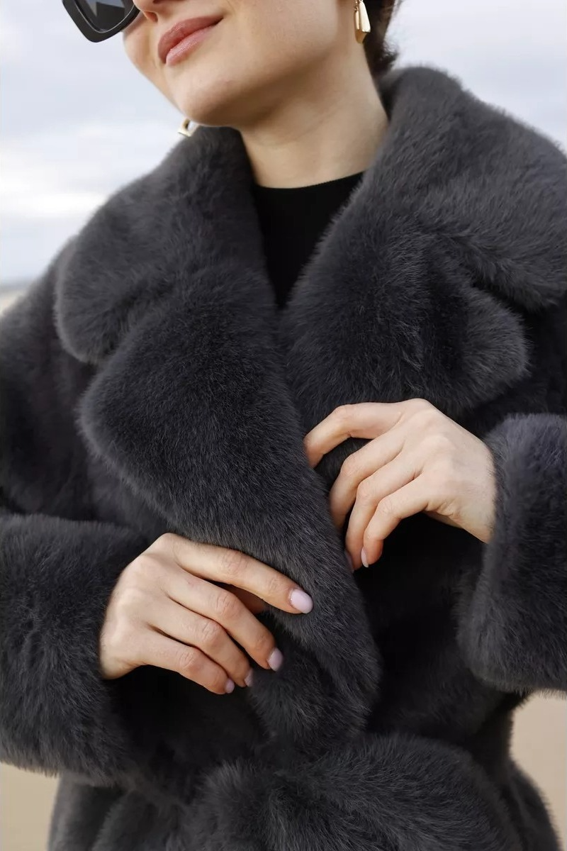 Faux Mink Fur Long Loose Chic Overcoat - Fashionpara