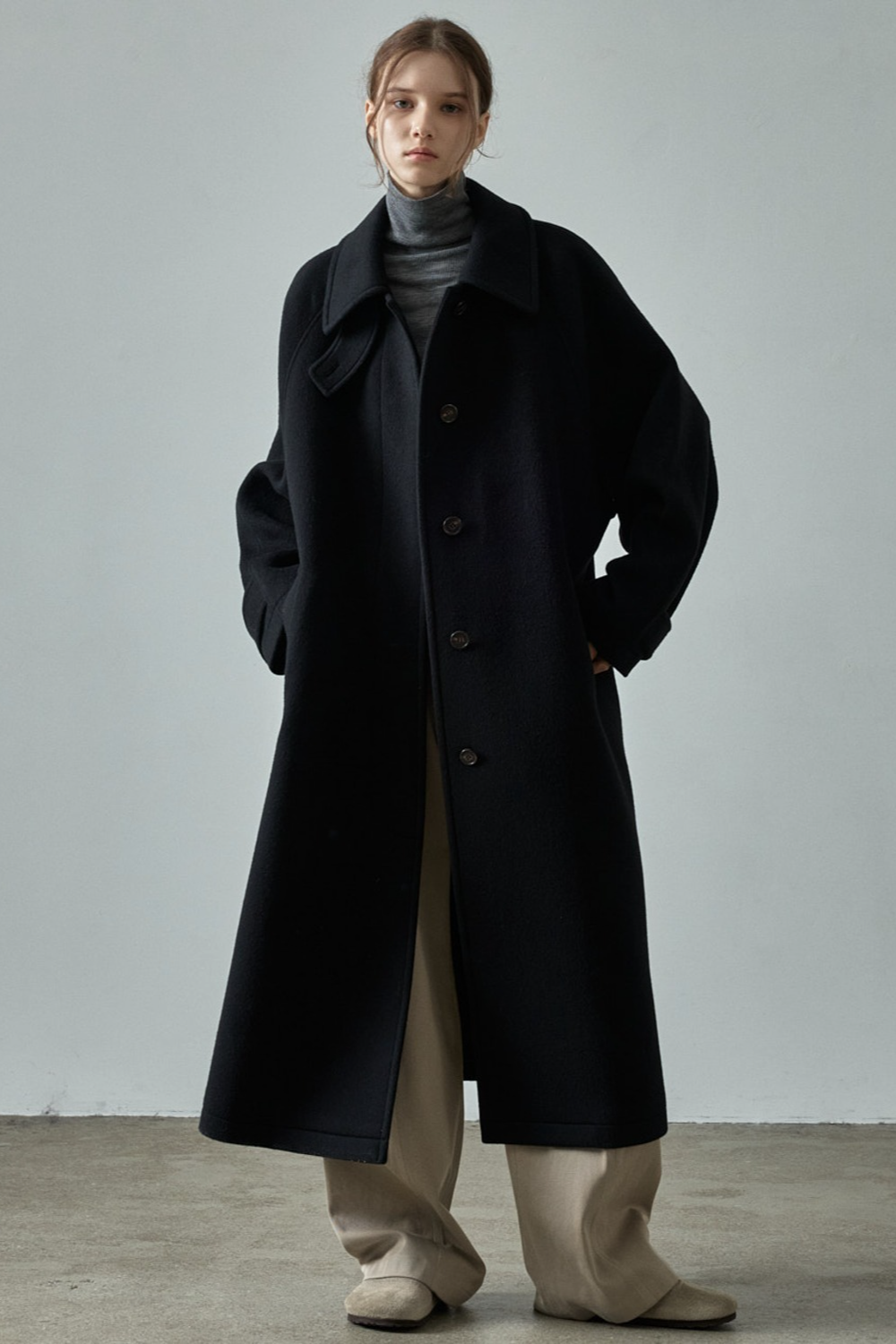 Wool Elegant Loose Extended Long Overcoat - Fashionpara