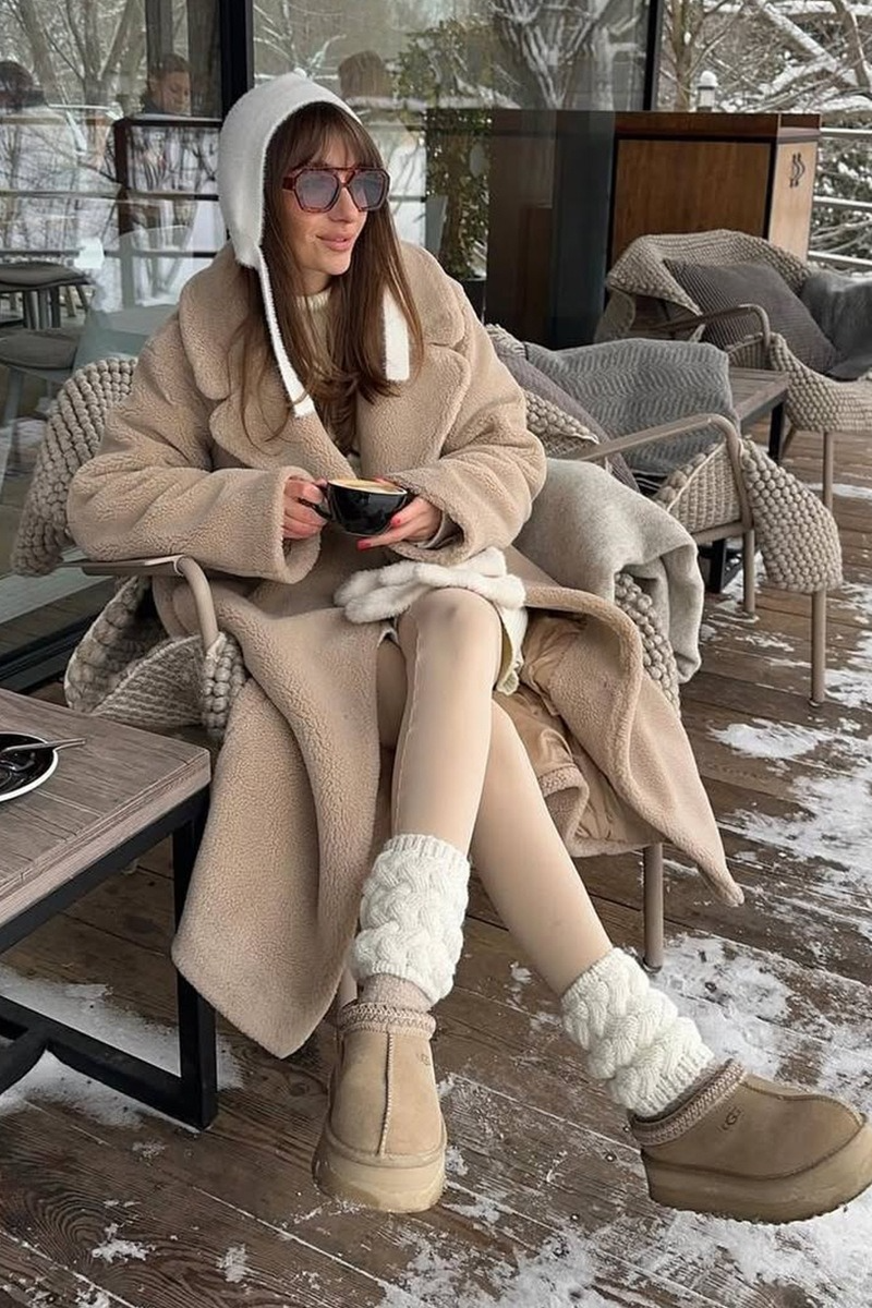 Extended Sherpa Fleece Warm Fuzzy Overcoat - Fashionpara