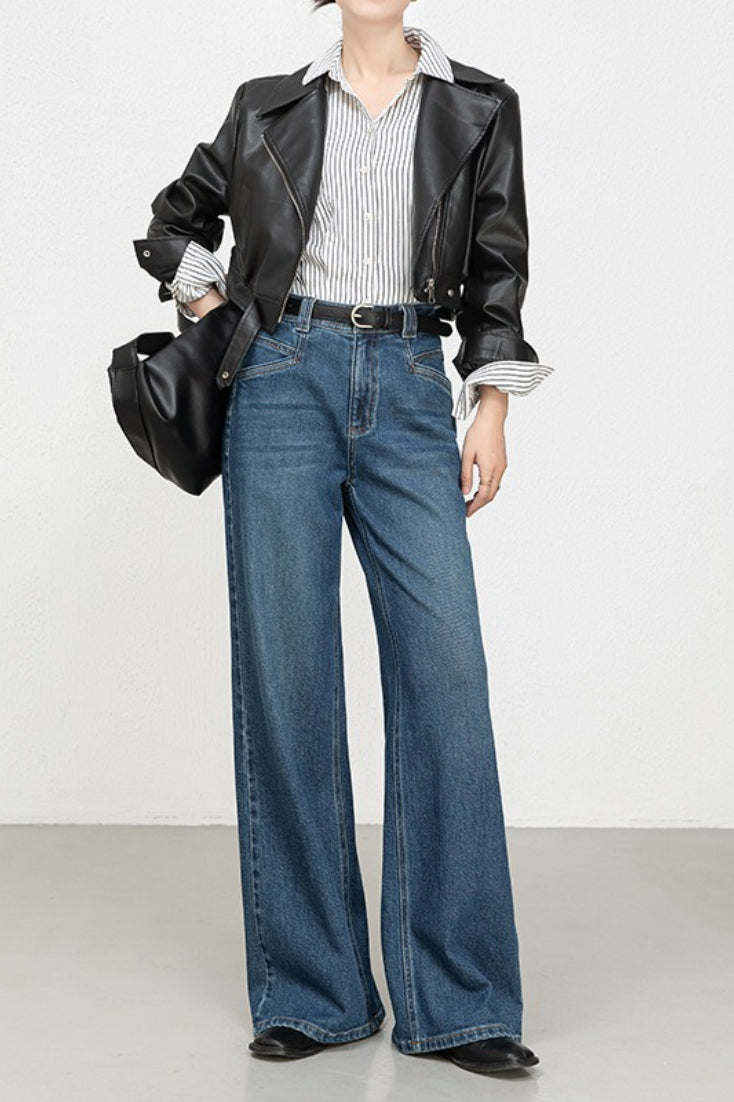 High Waist Stretch Floral Flare Jeans