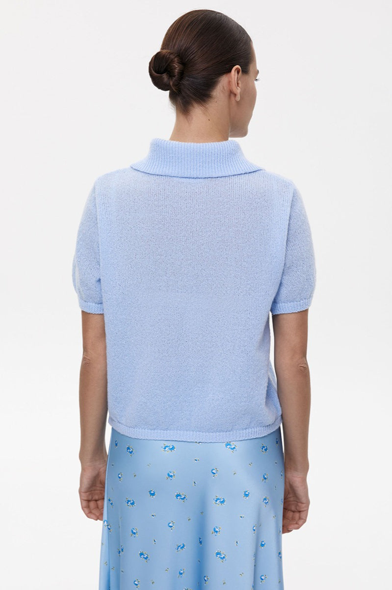 Hollow Out Polo Knit Sweater