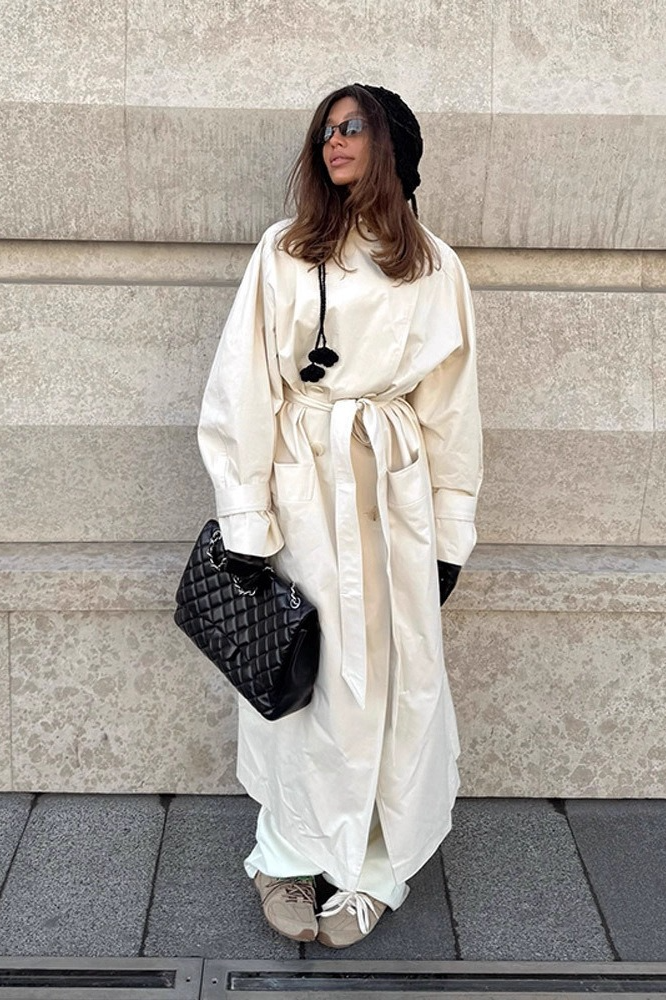 Hepburn Elegant Waist Tied Long Slim Minimalist Overcoat - Fashionpara