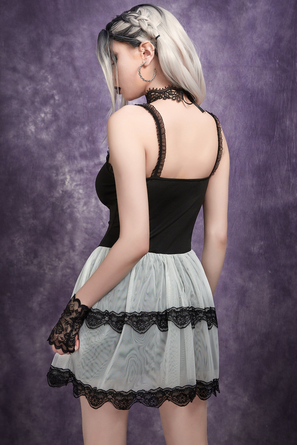 White Lace Gothic Dress
