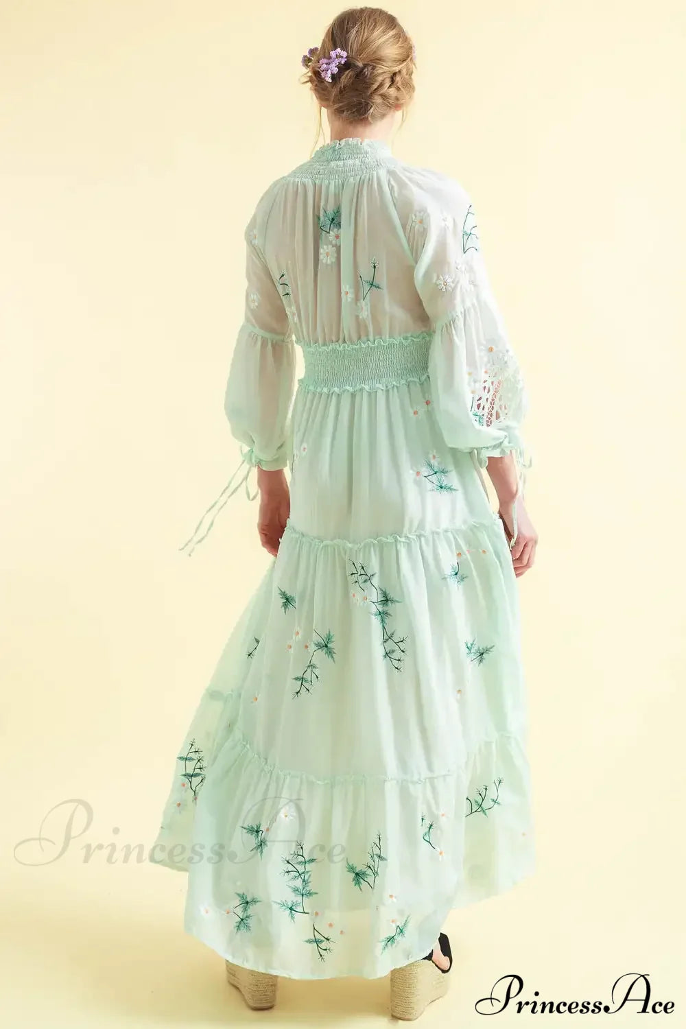 Deep V Long Sleeve Casual Dress