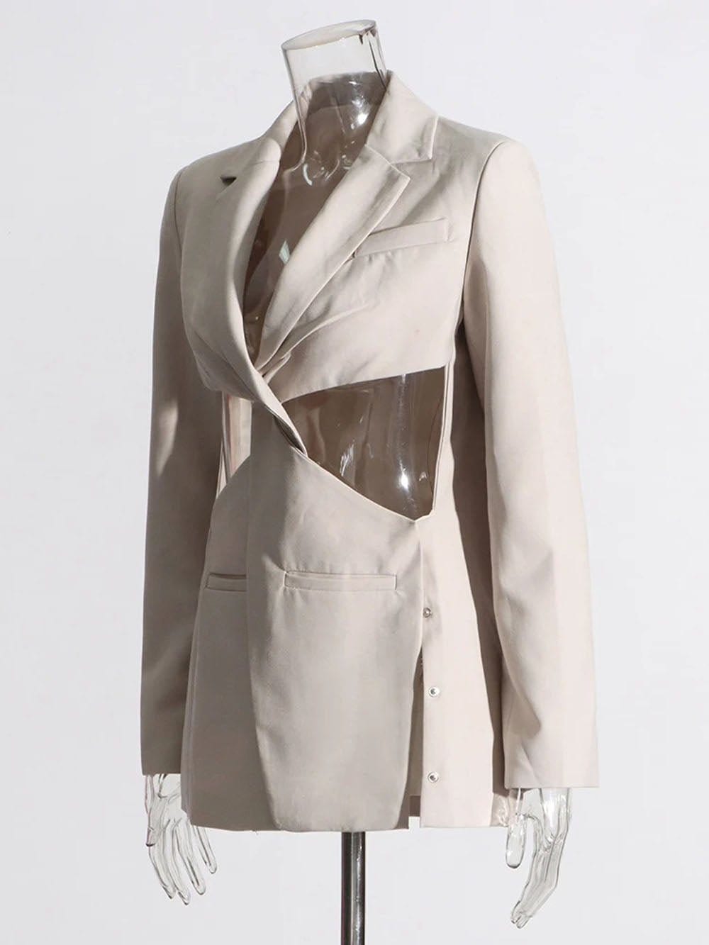 Hollow Out Blazer - Fashionpara