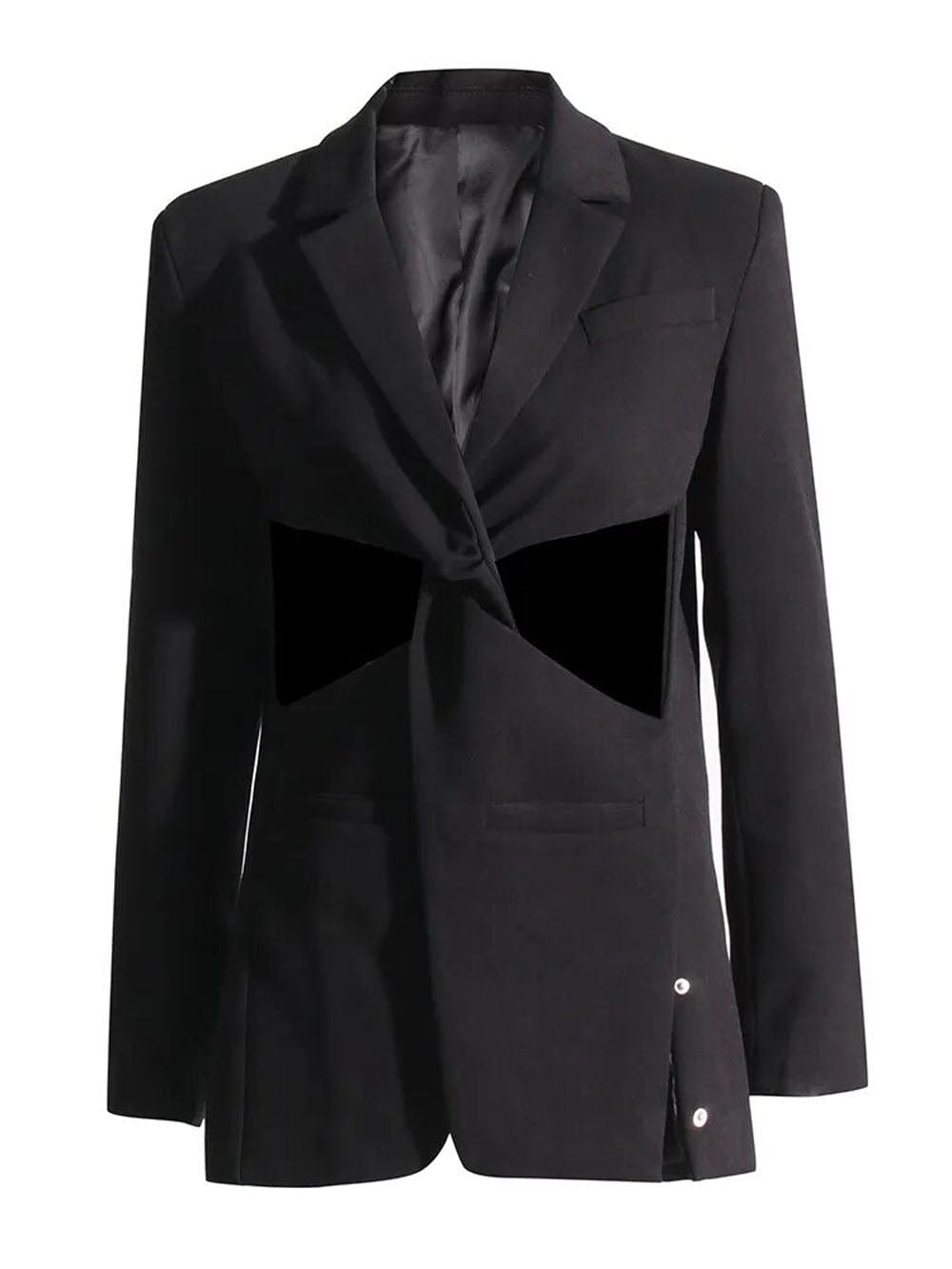 Hollow Out Blazer - Fashionpara