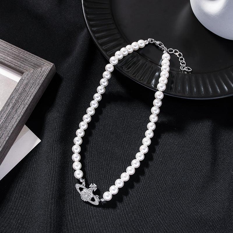 KittenAlarm - Deonne Saturn Pearl Necklace