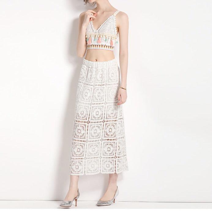 KittenAlarm - Devine Crochet Tank Top & Skirt Set