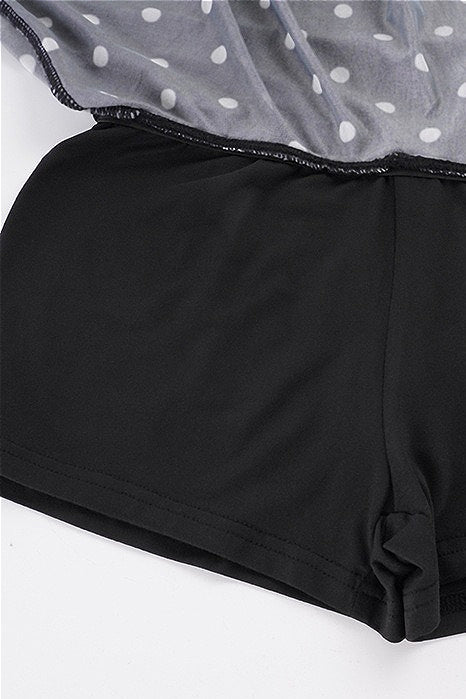 Sheer Ruffle Polka Dot Mini Skirt