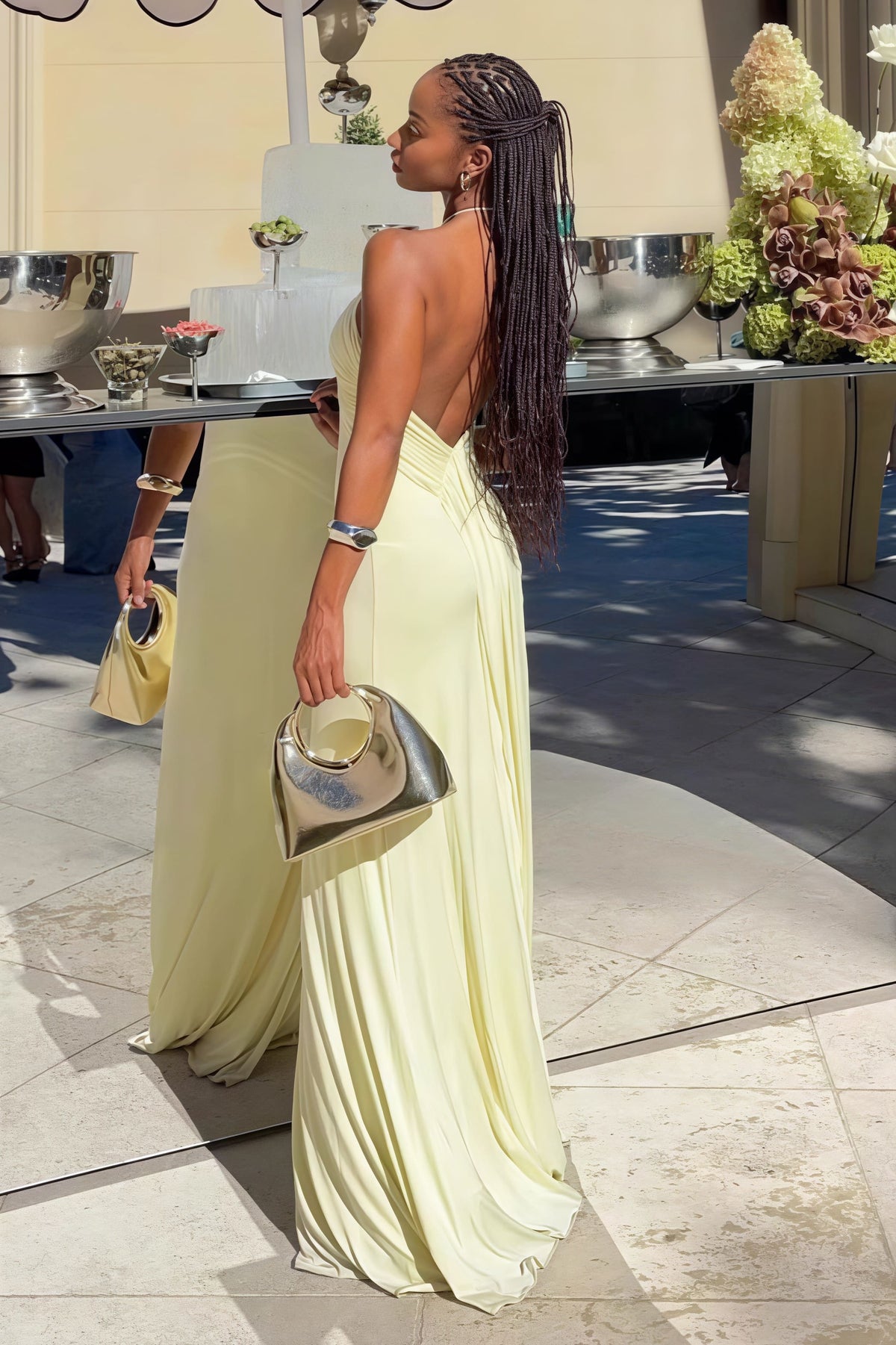 Satin Halter Neck Keyhole Mermaid Maxi Gown 2