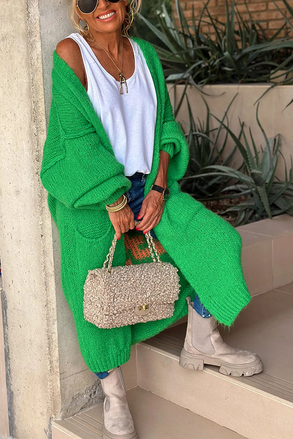 Calling for Love Back Oversized Midi Cardigan with Pockets