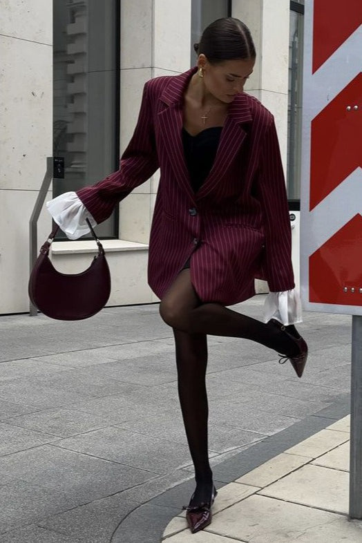 Vintage Striped Patchwork Blazer 11