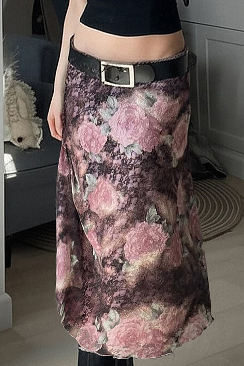 Floral Print Bodycon Maxi Skirt