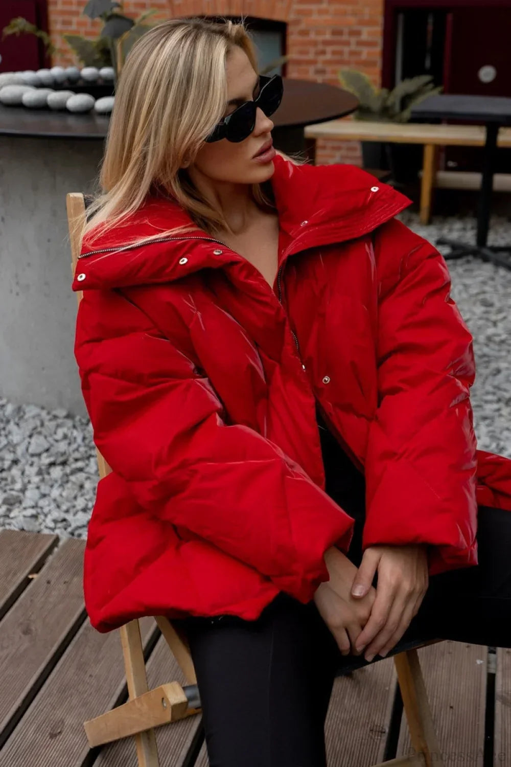 Diamond Quilted Matte Shiny Oversized Wide Lapel Coat 9