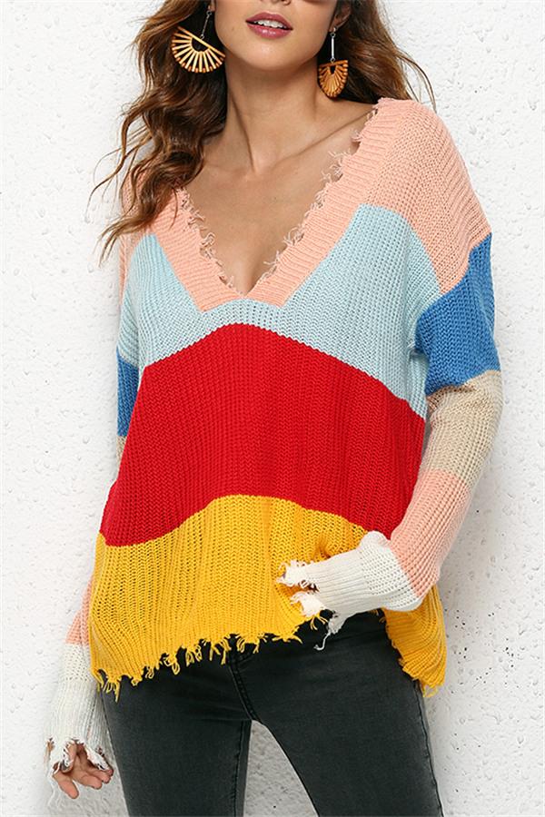 RadyRin Distressed Sweater for Effortless Everyday Style