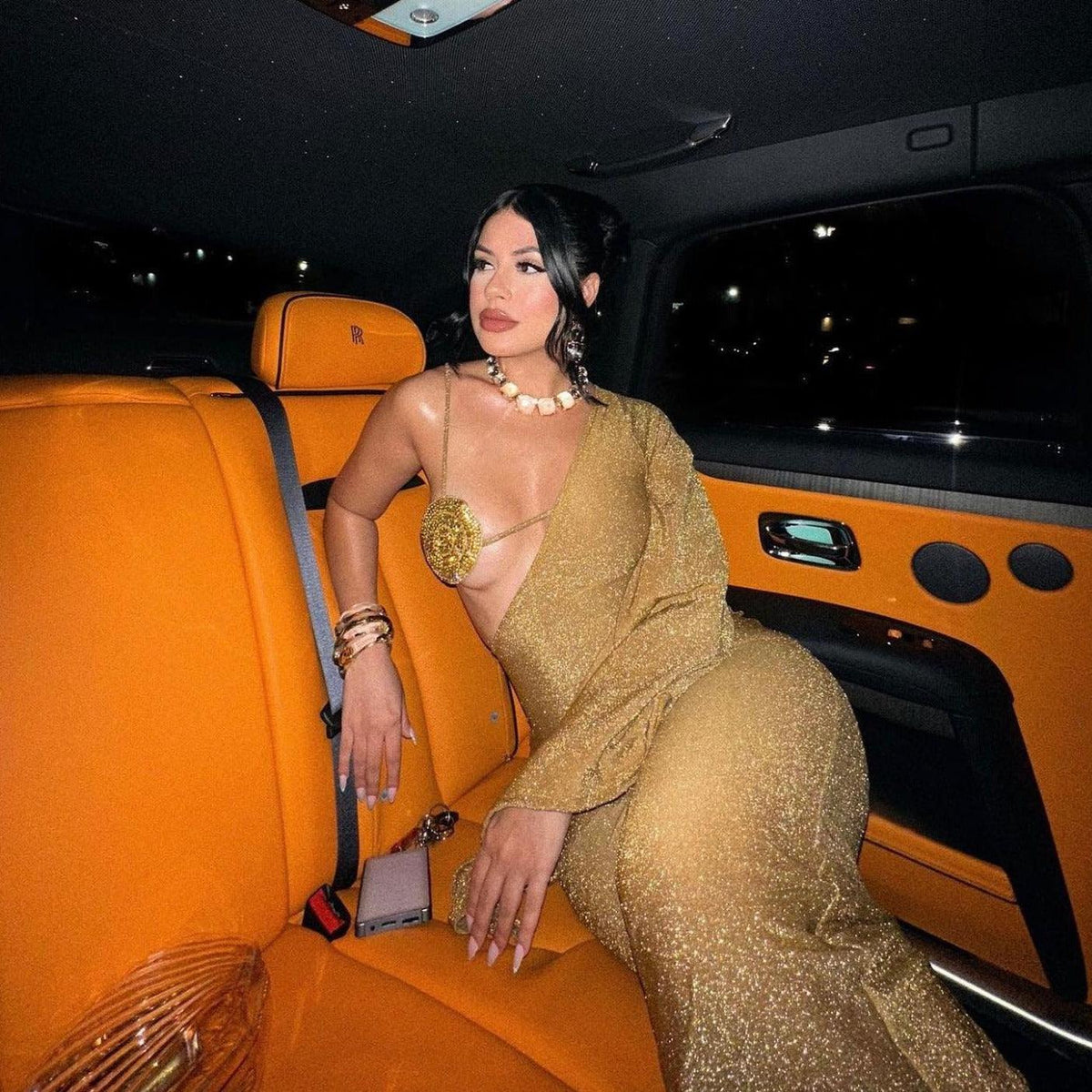 Glitter Rhinestone Bralette Spaghetti-Strap Bodycon Maxi Dress 9