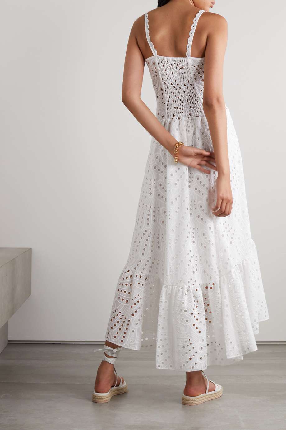Belinda Embroidered Lace Midi Bustier Dress - View 5