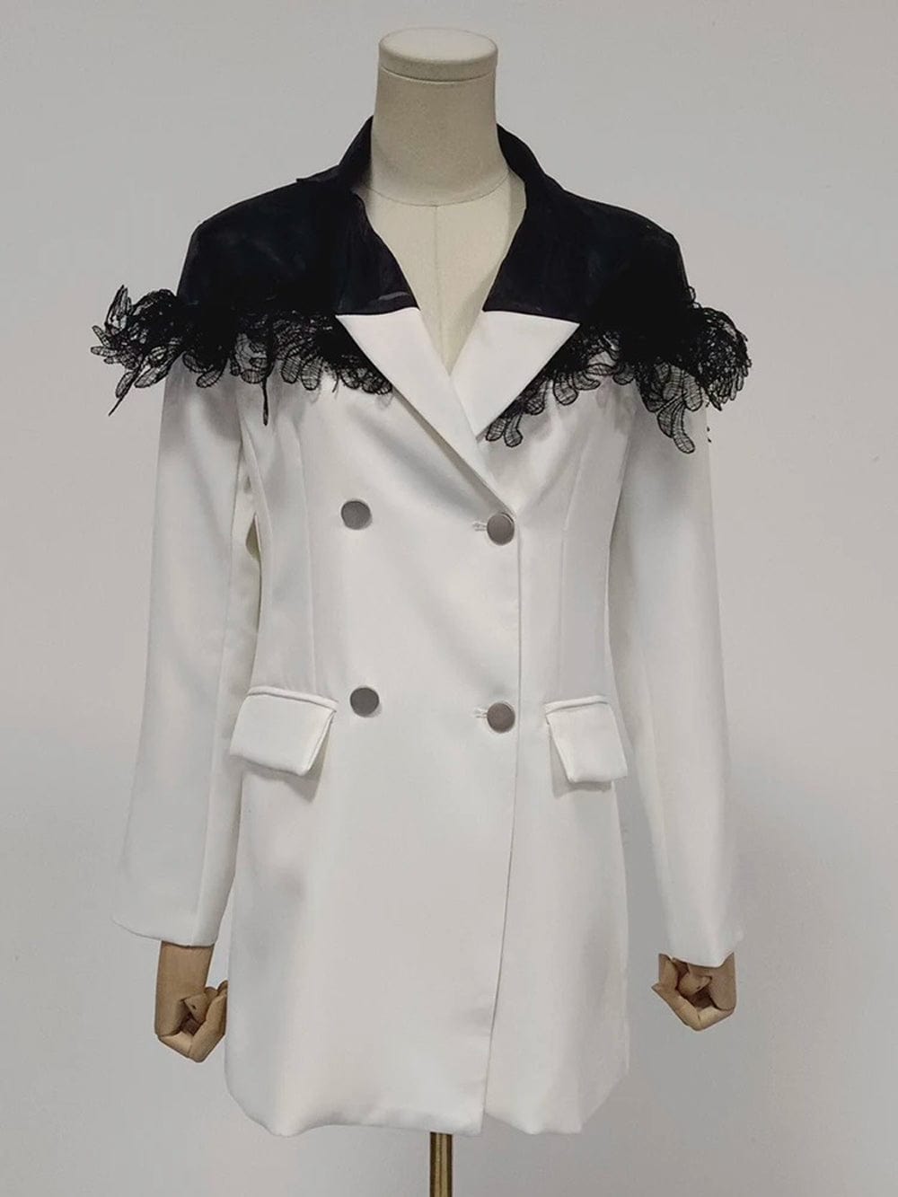 Breasted Slim Blazer - Fashionpara