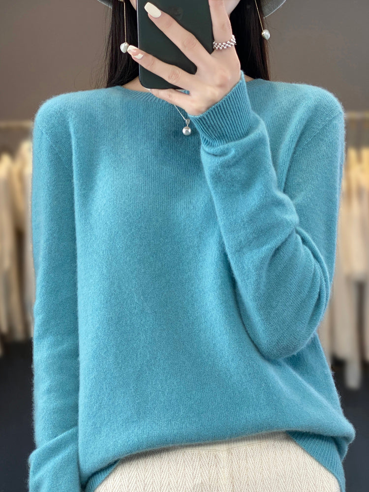 Round Neck Long Sleeve Soft Knit Sweater 5