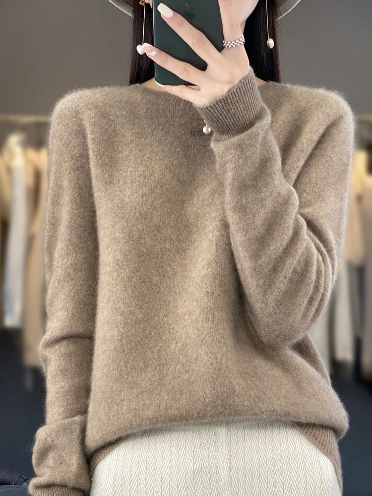 Round Neck Long Sleeve Soft Knit Sweater 6
