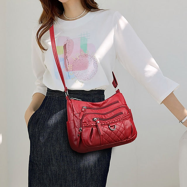 PU Shoulder Leather Bag Crossbody Hobo