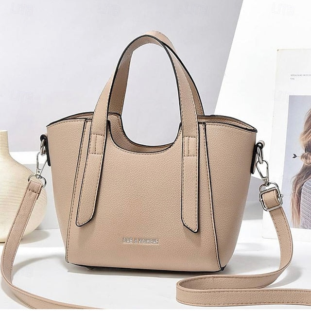 Casual PU Handbag Durable Earth Daily Leather