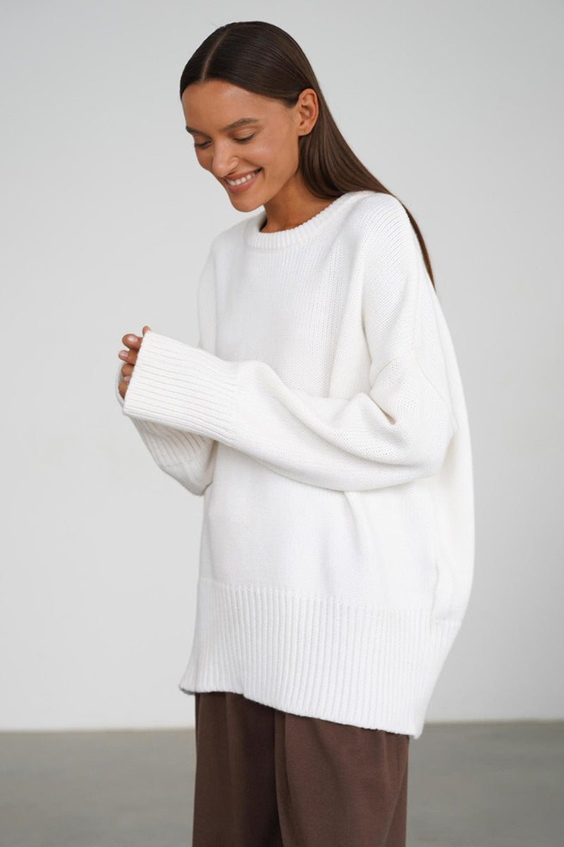 Casual Solid Color Pullover Sweater