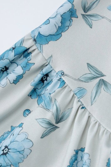 Floral Print Sweetheart Spaghetti Strap A-Line Maxi Dress