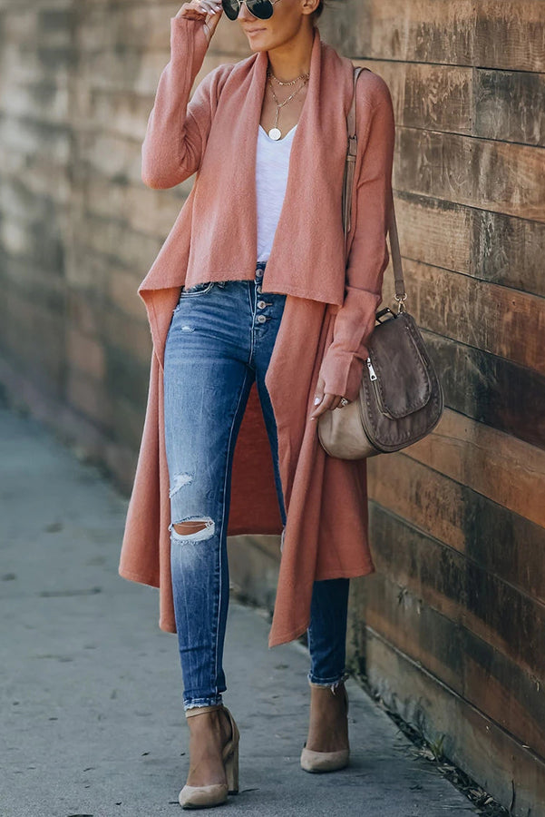 Lady Rin Oversized Drape Neckline Knit Cardigan for Comfort