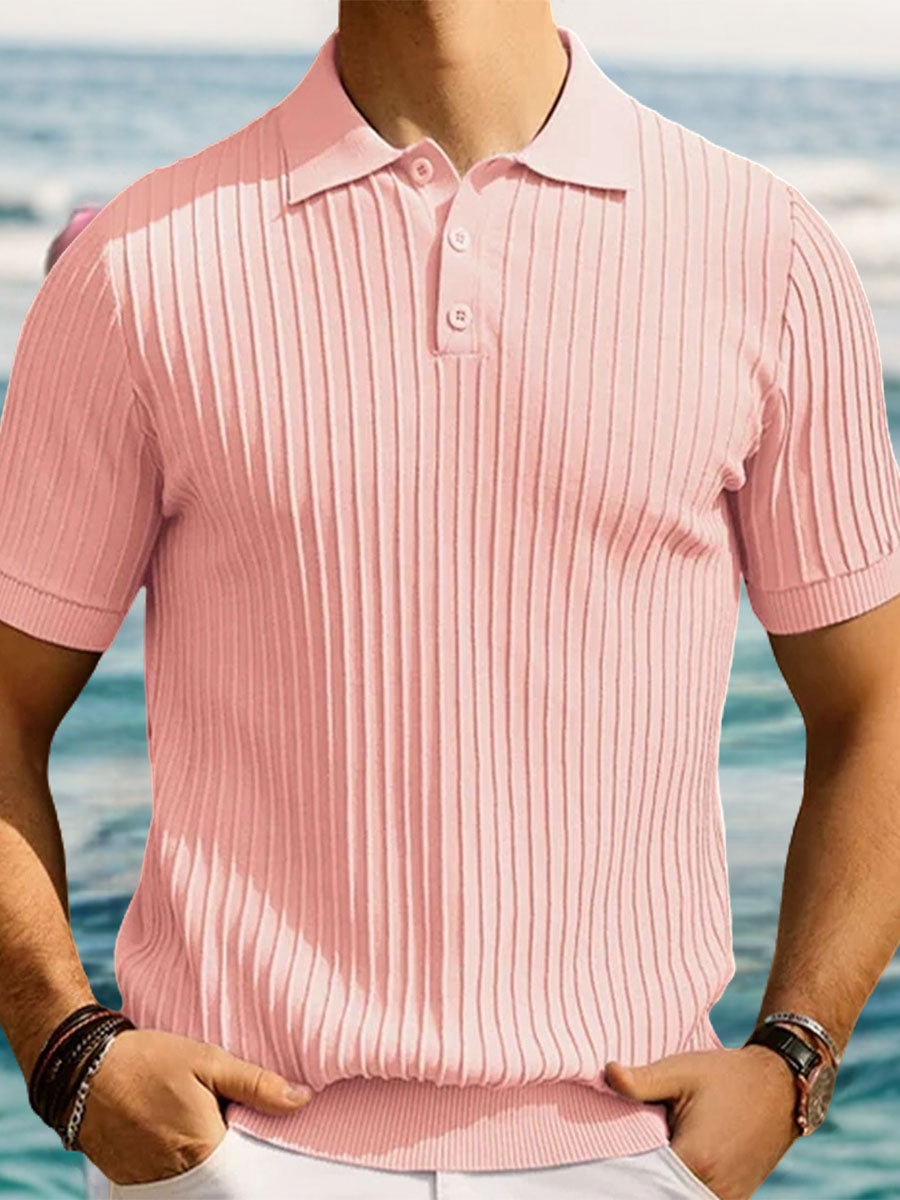 Uniqshe Men's Ice Silk Polo Sweater for Business Casual Wear