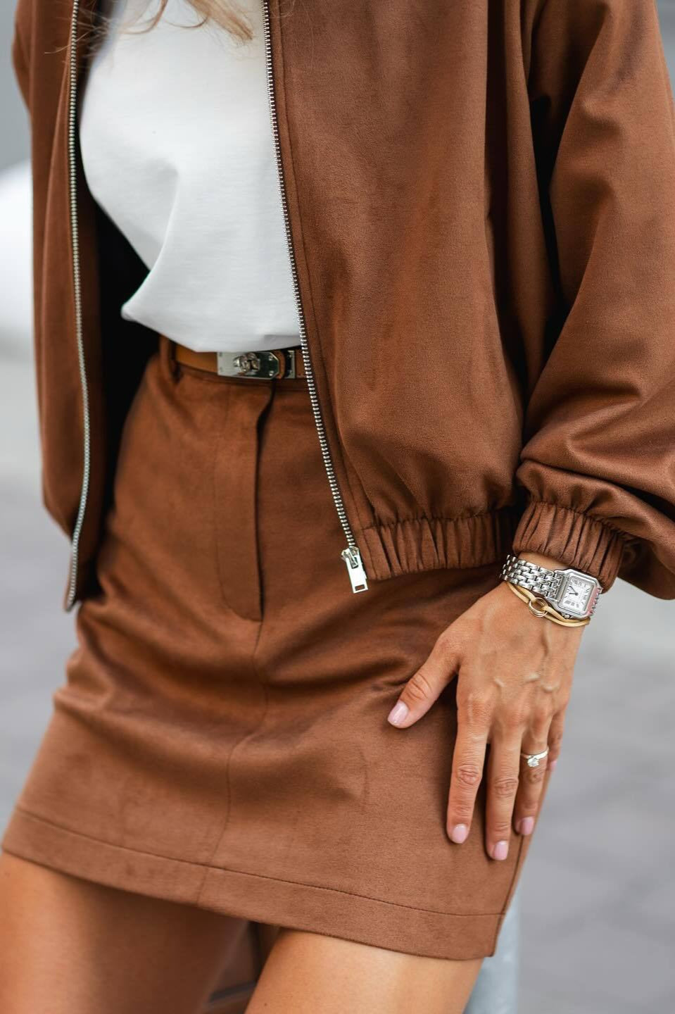 Zipper Suede Warm Street-Style Jacket