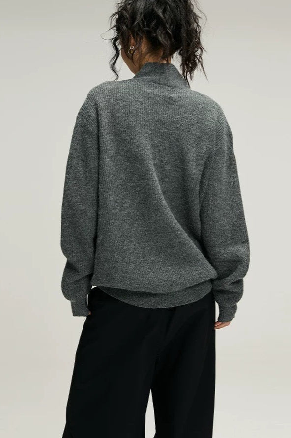 Chunky Knit Cross Button Sweater